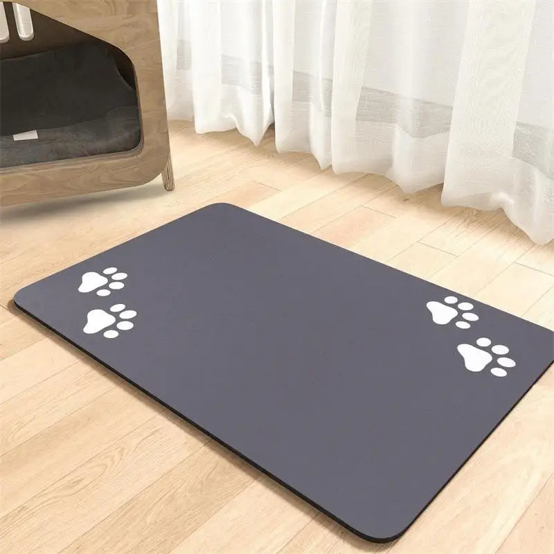 Tapete Absorbente para Comida y Agua, con Base de Goma Impermeable Antideslizante