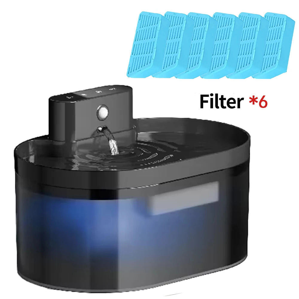 Fuente de Agua Automática para Gatos y Perros 2,2 L – Inalámbrica, Recargable y con Sensor de Movimiento
