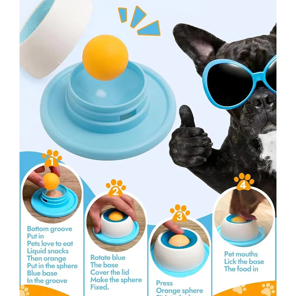 Juguete para Lamer Interactivo para Perros y Gatos con Dispensador de Comida Lenta