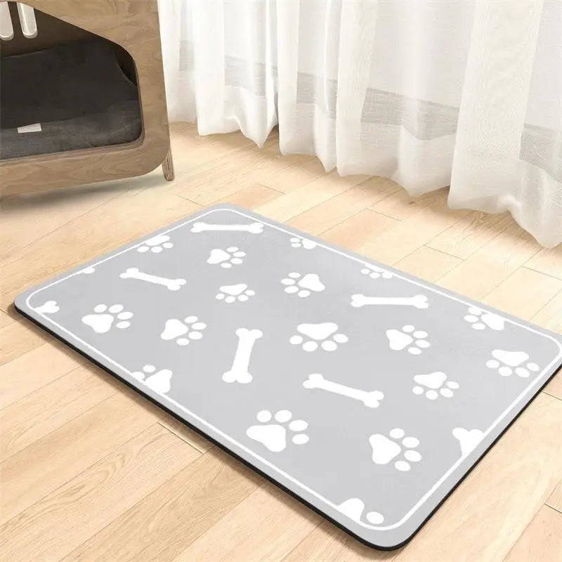 Tapete Absorbente para Comida y Agua, con Base de Goma Impermeable Antideslizante