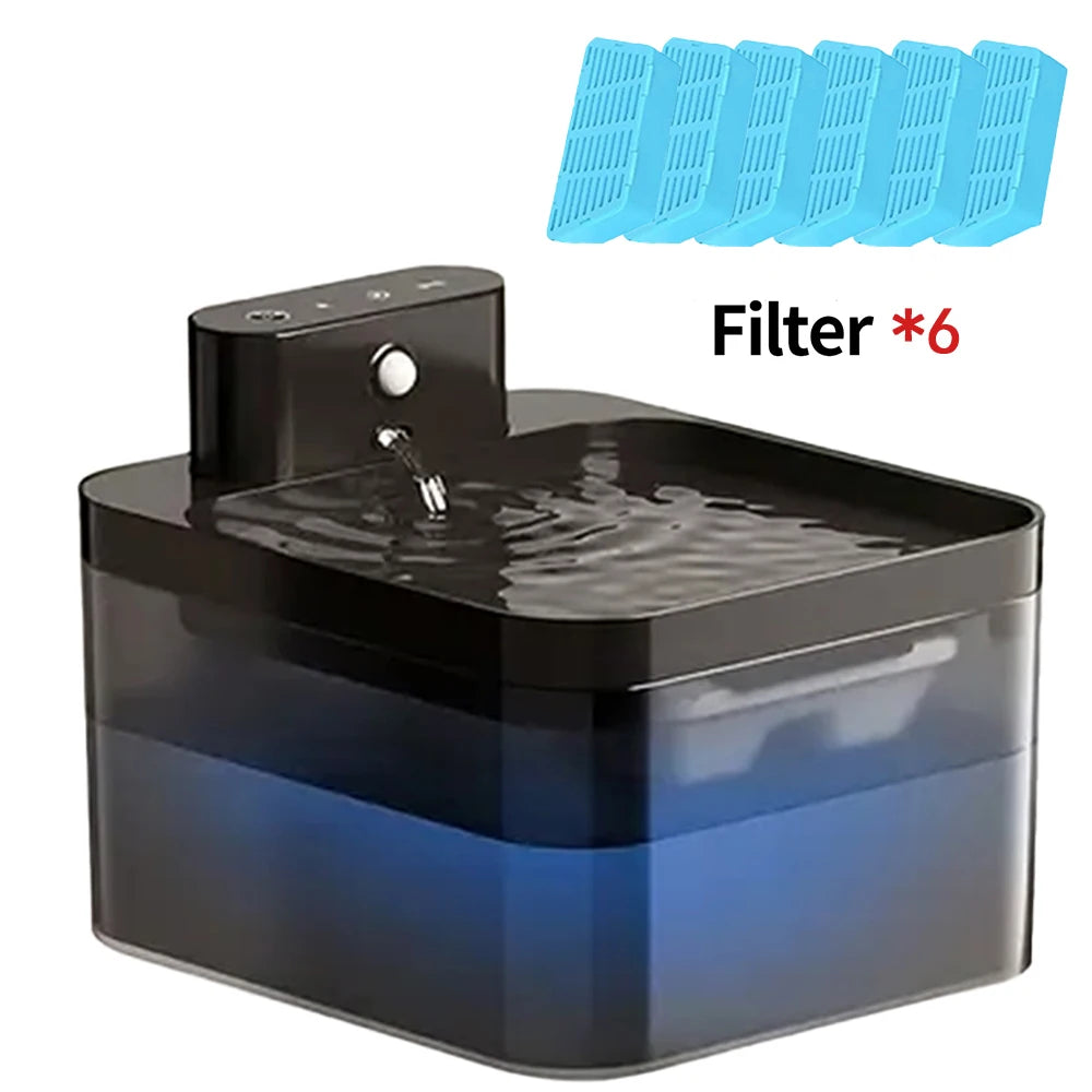 Fuente de Agua Automática para Gatos y Perros 2,2 L – Inalámbrica, Recargable y con Sensor de Movimiento