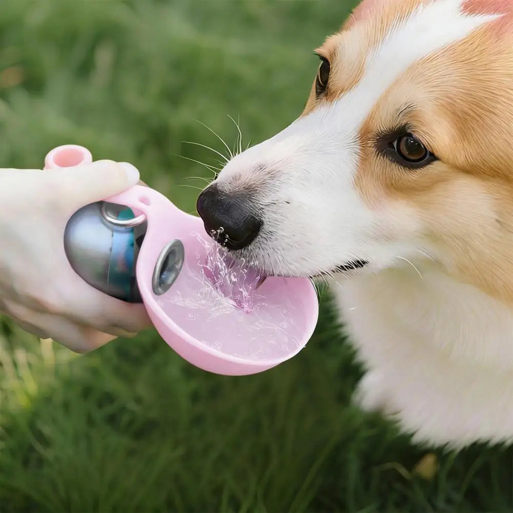 Botella portátil de agua para perro con cuenco plegable antifugas